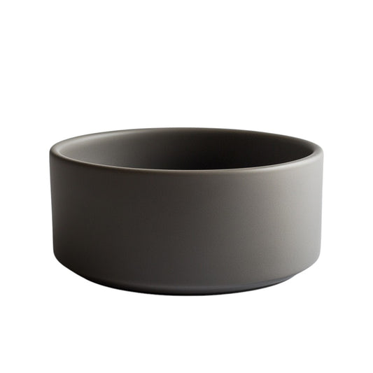 Rygok Large Ceramic Dog Bowl - Heavyweight Anti-Tip Design - Minimalist Water & Food Basin for Medium to Large Dogs - Dishwasher Safe - Slate Grey