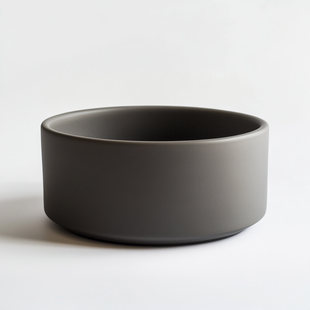 Rygok Large Ceramic Dog Bowl - Heavyweight Anti-Tip Design - Minimalist Water & Food Basin for Medium to Large Dogs - Dishwasher Safe - Slate Grey